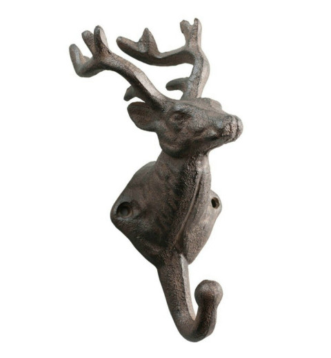 Metall Haken Hirsch schwarz/rosteffekt