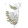 Metall Engel/Vogel zum Stecken weiss/gold