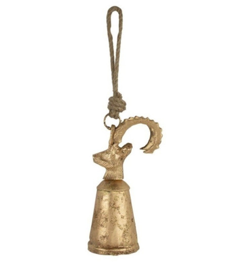 Metall Glocke Steinbock goldfarbig