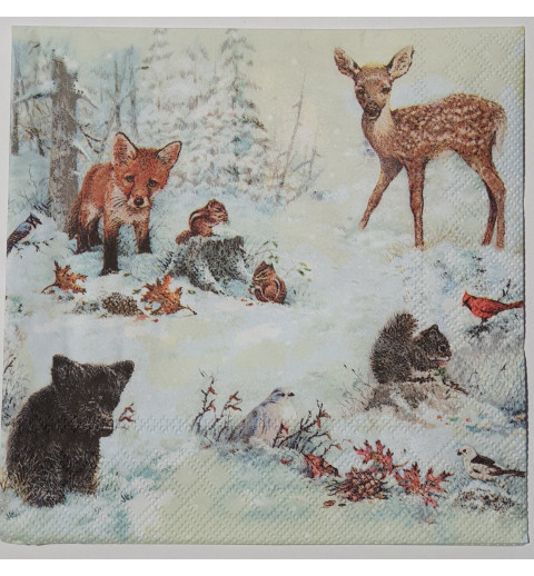 Serviette Waldtiere