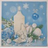 Serviette Kerze blau