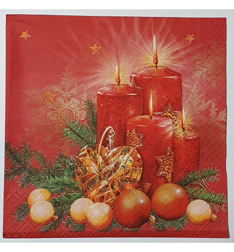 Serviette Kerzen rot