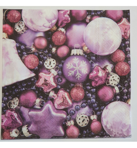 Serviette Baumschmuck lila