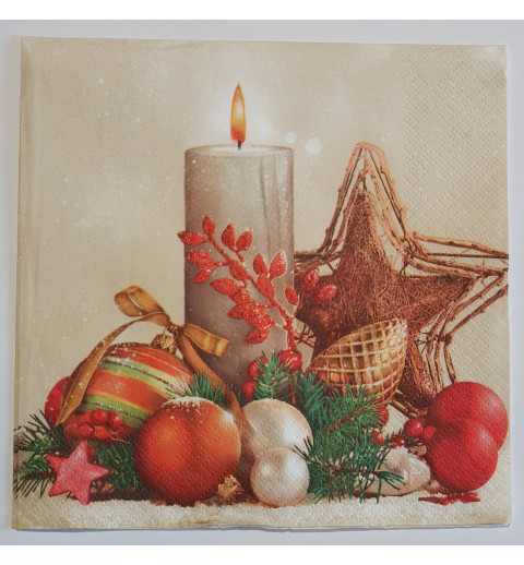 Serviette Kerze beige