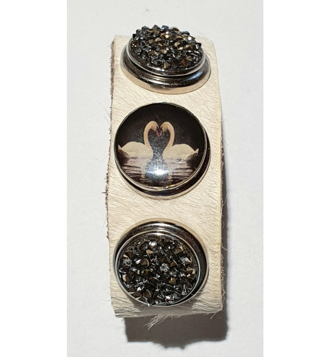 Druckknopf Wechselschmuck Armband weiss