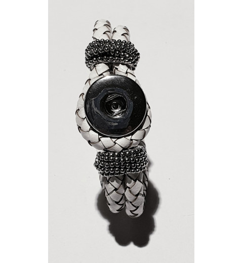Druckknopf Wechselschmuck Armband weiss