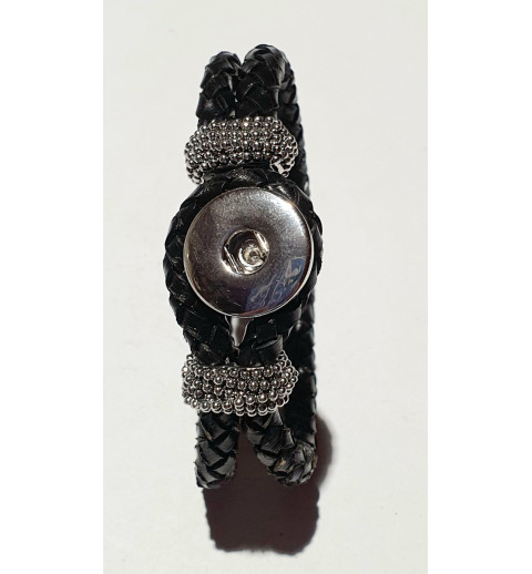 Druckknopf Wechselschmuck Armband schwarz