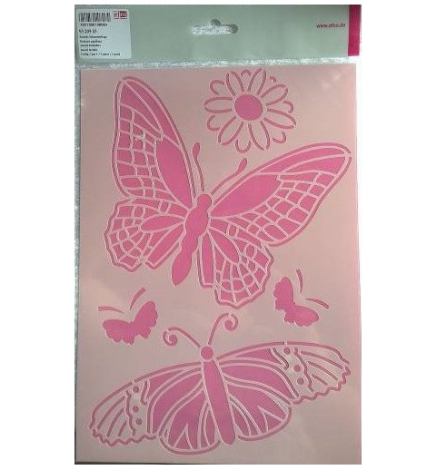 Schablone A4 Schmetterling/Blume