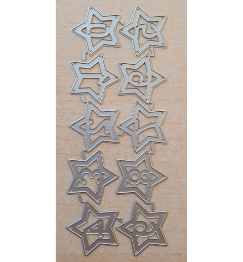 Metall Stanzform Sterne/Zahlen