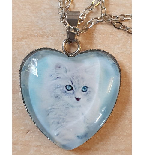 Kette mit Herzanhäger Katze