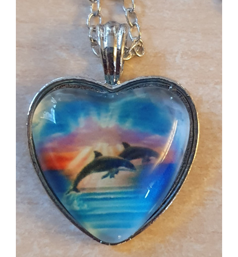Kette mit Herz Cabochon Delphine