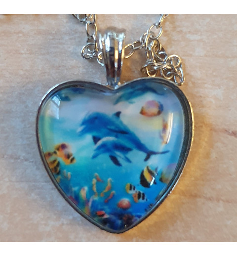 Kette mit Herz Cabochon Delphine