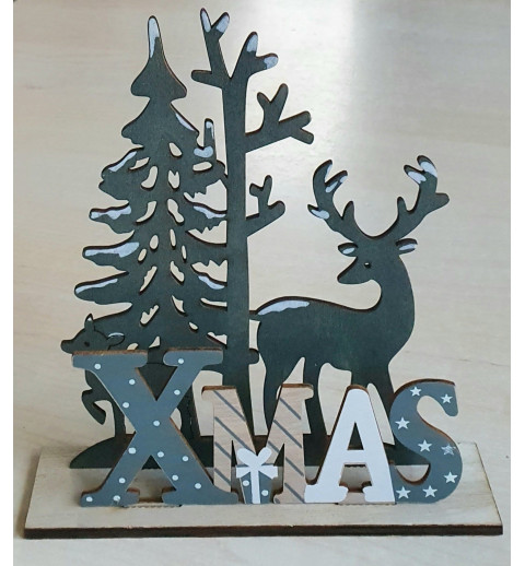 Holz Deko X-Mas