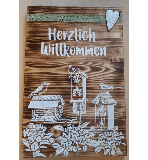 Schild Herzlich Willkommen