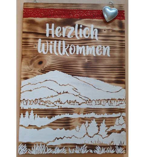 Schild Herzlich Willkommen