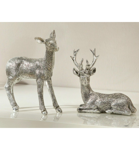 Hirsch Polyresin silber