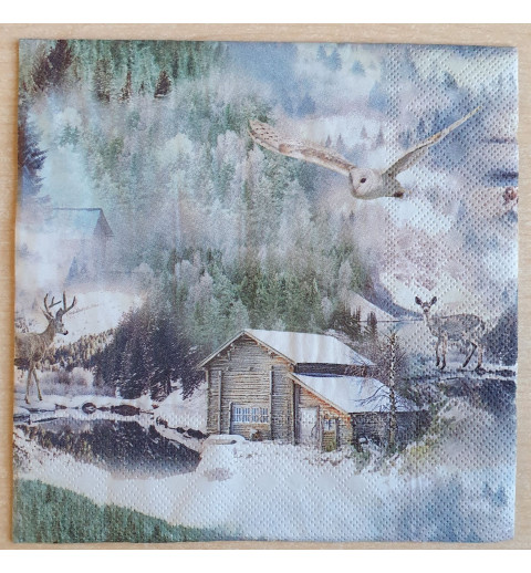 Serviette Winterlandschaft