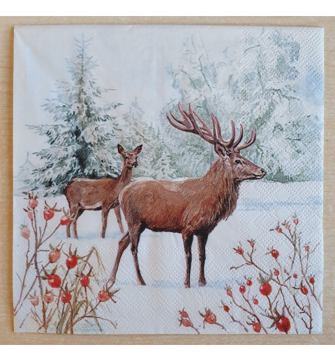 Serviette Reh/Hirsch