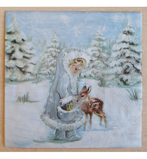Serviette Mädchen/Rehkitz