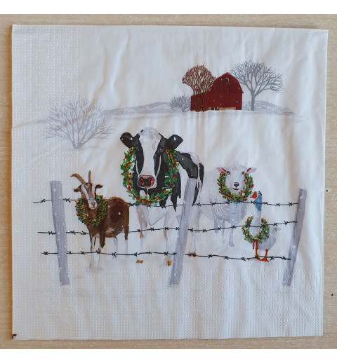 Serviette Bauernhoftiere