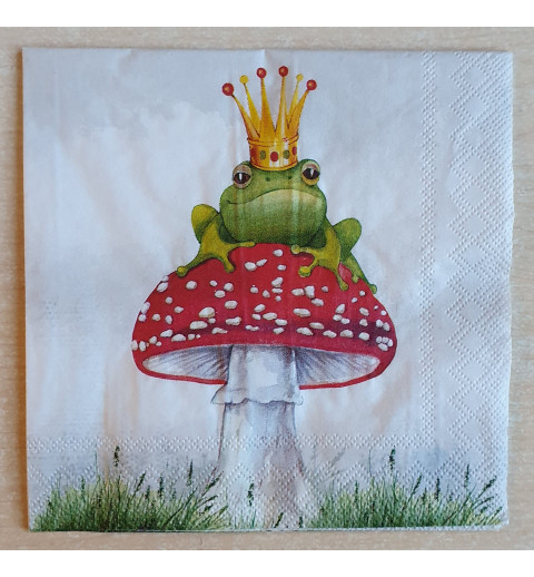 Serviette Frosch/Pilz