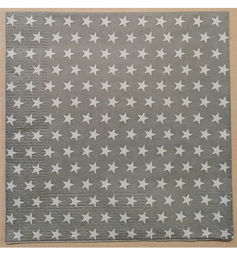 Serviette Sterne grau