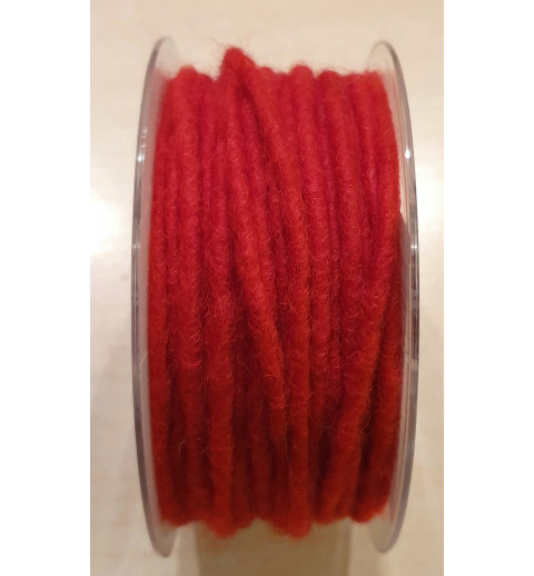 Wollfaden rot mit Draht