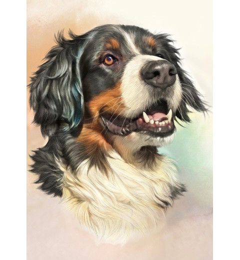 3D Diamant Pixel Bild Berner Sennenhund
