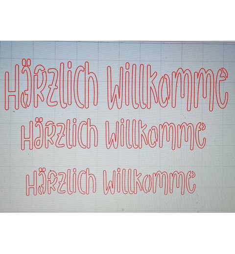 Schablone Härzlich Willkomme