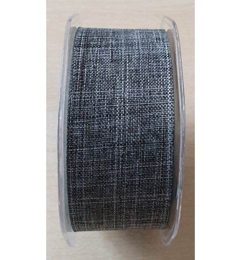 Dekoband Leinenoptik grau