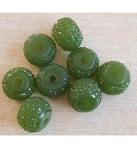 Sparkling Resin Perlen olive