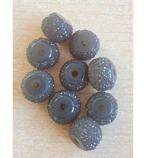 Sparkling Resin Perlen grau