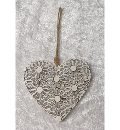 Metall Herz mit Blumen