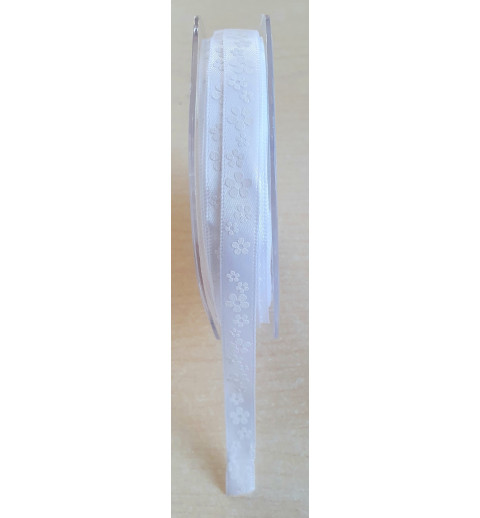 Dekoband Blumen weiss