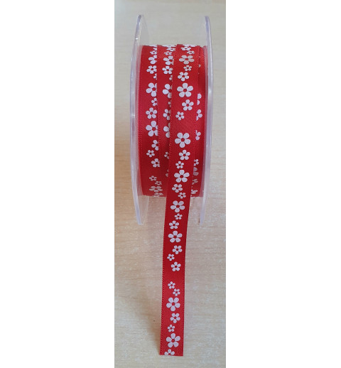Dekoband Blumen rot
