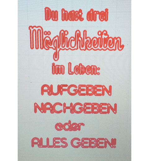 Schablone Möglichkeiten....