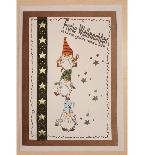Weihnachtskarte Wichtelturm olive