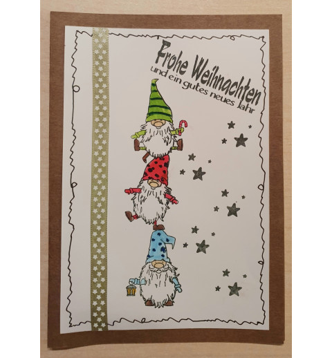 Weihnachtskarte Wichtelturm hellgrün