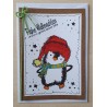 Weihnachtskarte Pinguin hellgrün