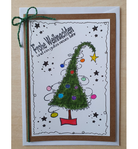 Weihnachtskarte Weihnachtsbaum grün