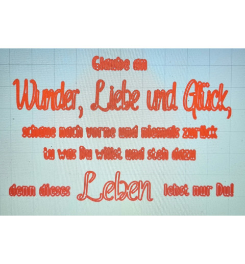 Schablone Wunder, Liebe, Glück