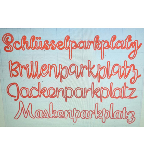 Schablone Schlüsselparkplatz
