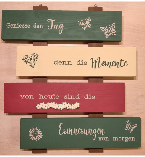 Schild Geniesse den Tag