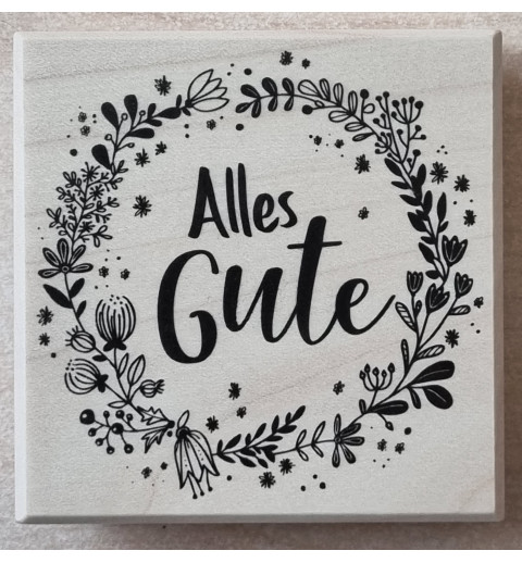 Holz Stempel Alles Gute