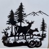 Vinylmotive Hirsch/Wald schwarz