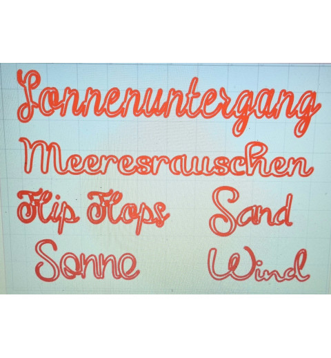 Schablone Sommerwörter