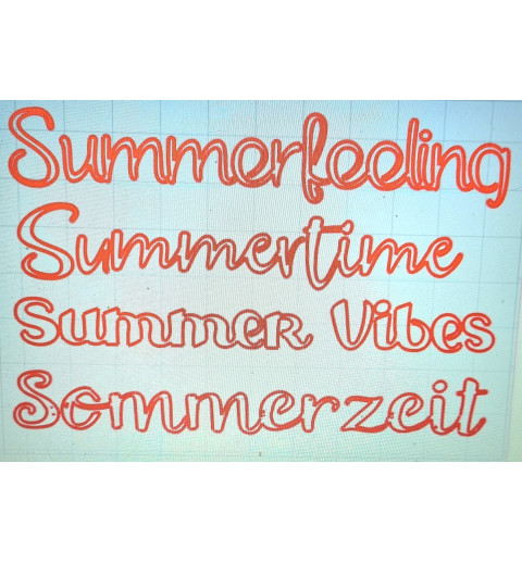 Schablone Sommerwörter