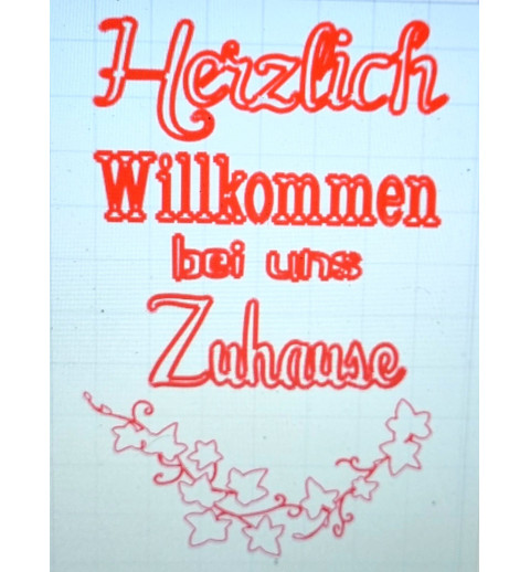 Schablone Herzlich Willkommen.....