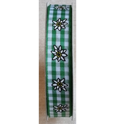 Dekoband Edelweiss grün kariert