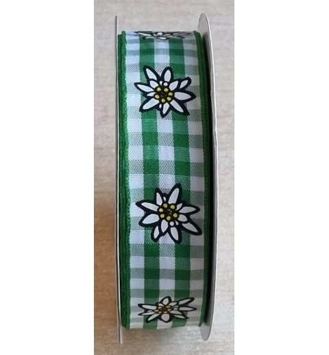 Dekoband Edelweiss grün kariert